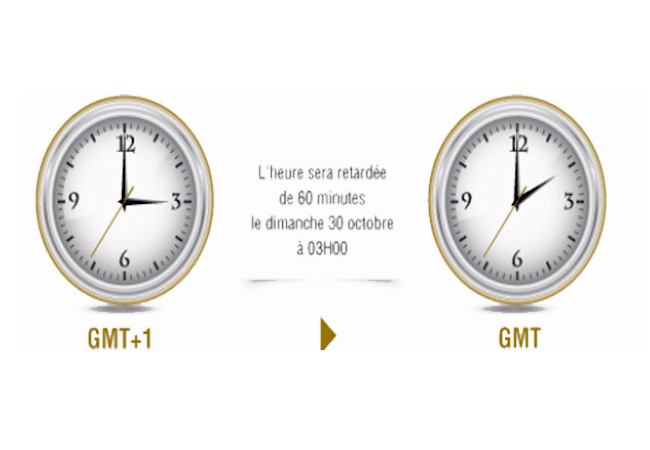 Ce dimanche Retour à l’heure GMT