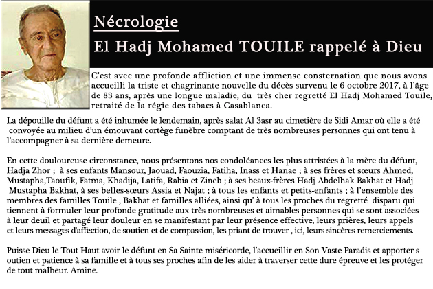 El Hadj Mohamed TOUILE rappelé à Dieu