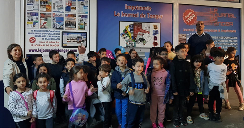 Des élèves du  Groupe scolaire Le Détroit    en visite au journal de Tanger