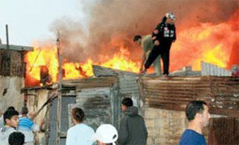 Dradeb Incendie dans un bidonville