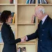 La ministre des Affaires étrangères de la Belgique Hadja Lahbib recevant Staffan de Mistura. DR.