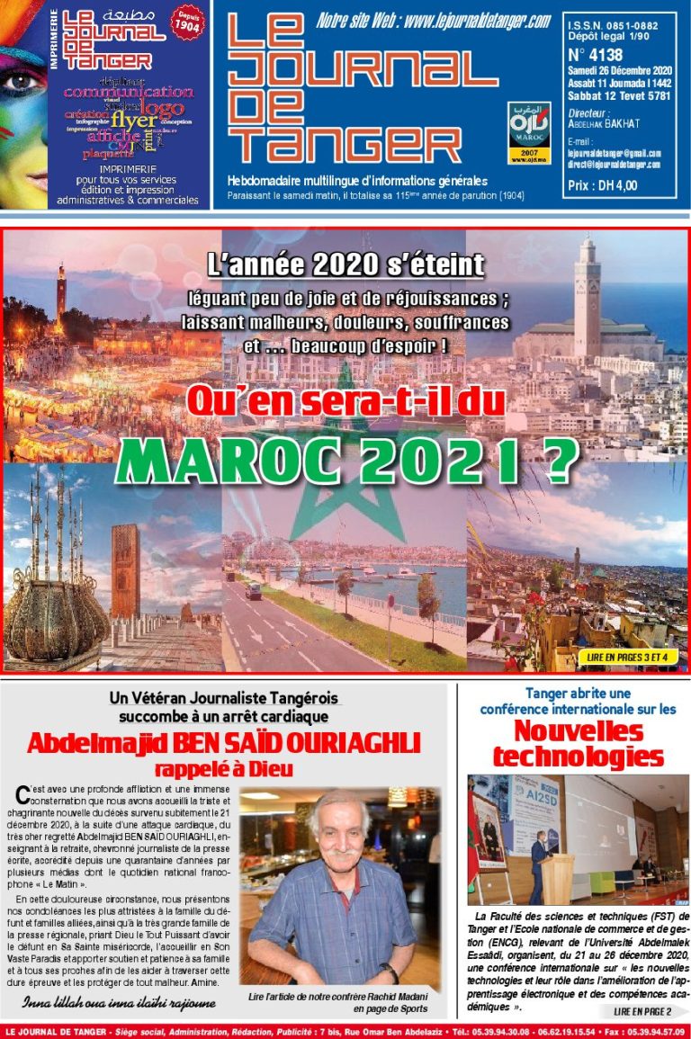 JDT 26 Décembre 2020 N° 4138
