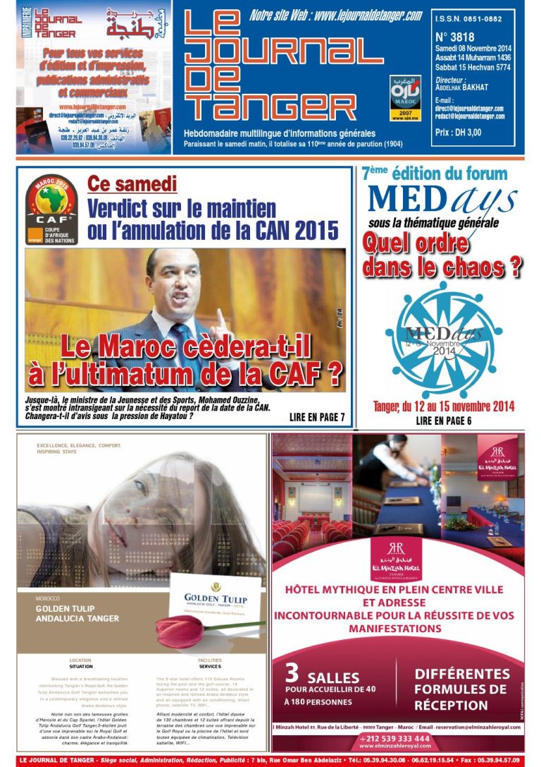 JDT 8 Novembre 2014